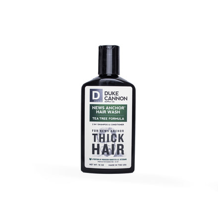 Duke Cannon Supply Co News Anchor 2-in-1 Hair Wash, Tea Tree, 10 oz Bottle, HAIR1
