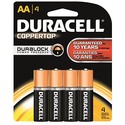 Duracell Coppertop Battery, AA, 4 Pack, MN1500B4Z