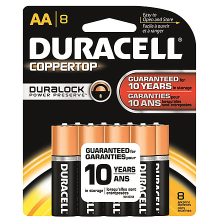 Duracell Coppertop Battery, AA, 8 Pack, MN1500B8Z