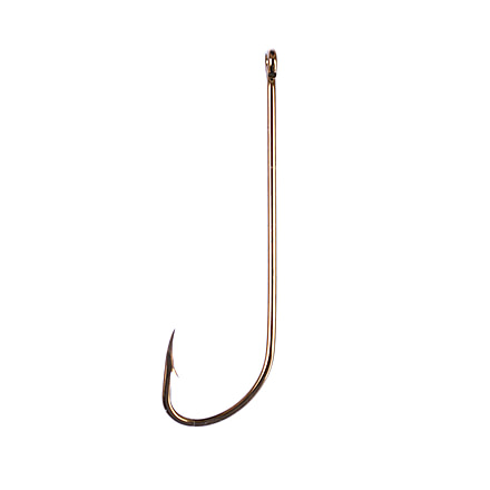 Eagle Claw 2x Long Shank Hook,Offset,Ringed Eye,Forged,Bronze,A-Pack Hooks 072A-8