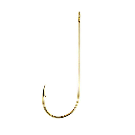 Eagle Claw Aberdeen Hook,Non-Offset,Ringed Eye,Light Wire,Gold,R-Pack 202R-8
