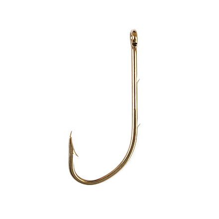 Eagle Claw Baitholder Hook,Offset,Ringed Eye,2 Slices,Forged,Bronze,A-Pack Hooks 186A-10