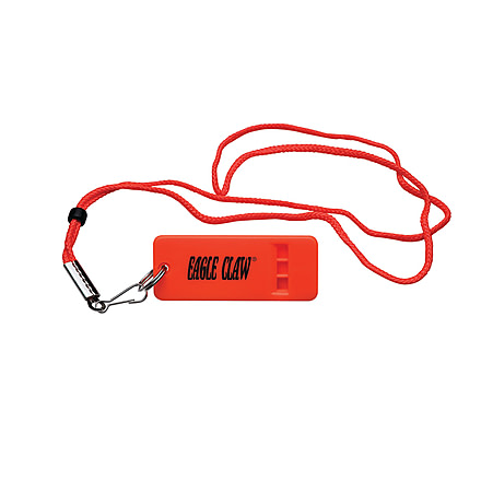 Eagle Claw Flat Boat Whistle,Fluorescent Orange w/Lanyard BAWHFLTOR