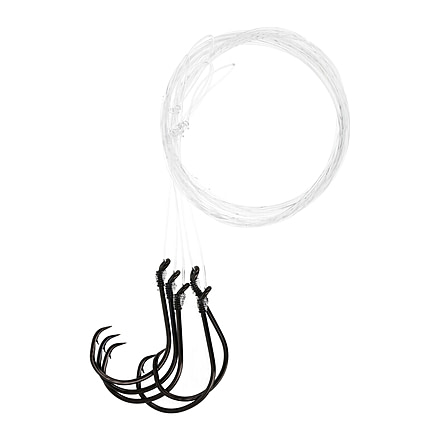 Eagle Claw Lazer Sharp Inline Ocotopus Circle Mono Snell 36in with L7228BP-2/0 Hook, Platinum Black, 5 per Pack, L800C2H-2/0