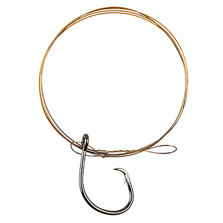 Eagle Claw Lazer Sharpinline Circle Hook Shark Rig, Size 10/0 L2004 Hook, 48in Steel Wire, Platinum Black, 1/Pack, L932-C2