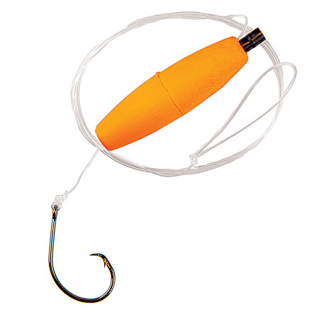 Eagle Claw Lazer Sharpinline Circle Striped Bass Rig Size 7/0 Platinum Black L2004EL Hook, Cigar Foam Float 42in, 1/Pack, L922-C1