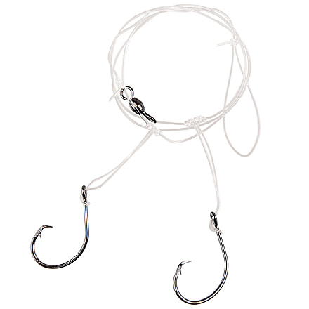 Eagle Claw Lazer Sharpinline Circle Striped Bass Rig, Two Size 7/0 L2004EL Hooks, 26in, Platinum Black, 1/Pack, L921-C1