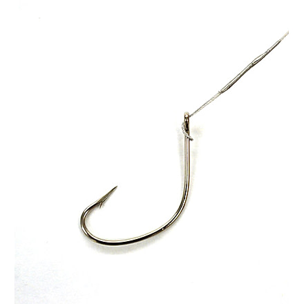 Eagle Claw Nylawire Kahle Snelled Hook,Offset,105in,Nickel 424NWH-1/0