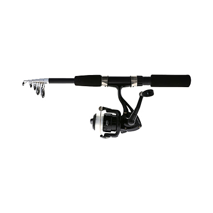 Eagle Claw PK56TSB Pack It Black Spin Combo Telescopic 5'6in 1 pc 1 BB fiberglass with Line, PK56TSB