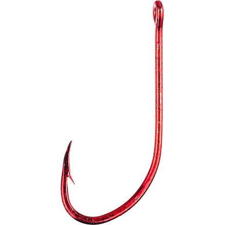 Eagle Claw Plain Shank Hook,Offset,Claw Point,Ringed Eye,Red,R-Pack 084R-8