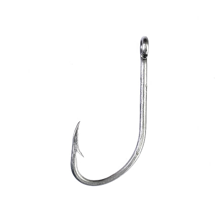 Eagle Claw Plain Shank Hook,Offset,Ringed Eye,Stainless Steel,50-Box Hooks 090SSF-2/0