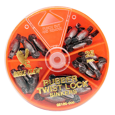 Eagle Claw Rubber Twist Lock Assortment 25pcs 02180H-006