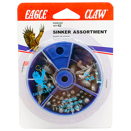 Eagle Claw Sinker Assortment 62pcs 02200H-001 62pc 02200H-001