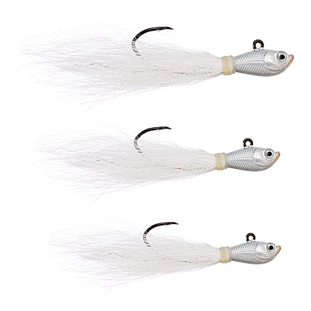 Eagle Claw Trokar Bucktail Jig 1,2,3 OZ ASSORT WHITE TKBJAW-1