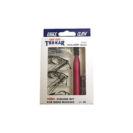 Eagle Claw Trokar Finesse Rigging Kit, Platinum Black, 46 Pieces, TKNKIT