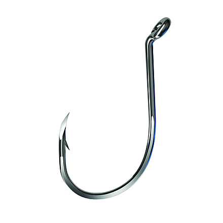 Eagle Claw Trokar Long Shank Octopus Hook, Down Point, Platinum Black, Size 5/0, 5 per Pack, TK2-5/0