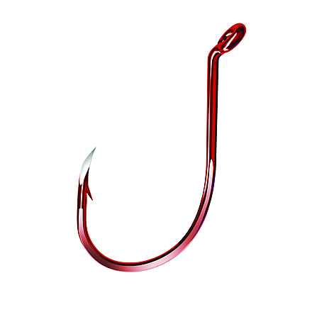 Eagle Claw Trokar Long Shank Octopus Hook, Red, Size 1/0, 8 per Pack, TK2R-1/0