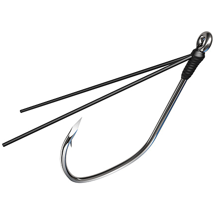 Eagle Claw Trokar Weedless Finesse Hook, Platinum Black, Size 3/0, 6 per Pack, TK137W-3/0