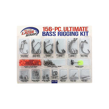 Eagle Claw Ultimate Bass Terminal Rigging Kit, Hooks, Beads Swivels, Bobber Stops, Weights, 156 Pieces, LWHKWM-2