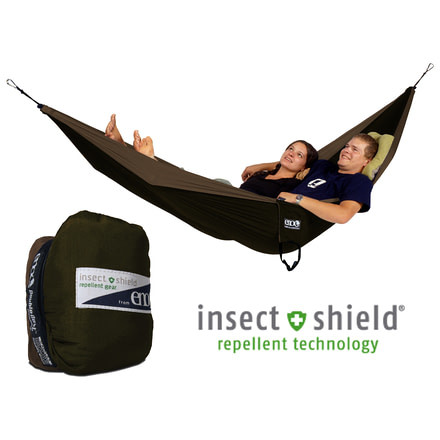 Double Nest Hammock w/ Insect Shield-Khaki/Olive