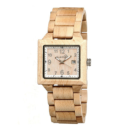 Earth Culm Wooden Unisex Watch, Khaki/Tan ETHEW1001, EDEMO1