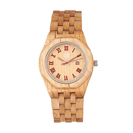 Earth Wood Baobab Bracelet Watch w/Date, Khaki/Tan, ETHEW5501