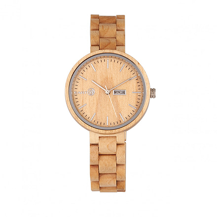 Earth Wood Mimosa Bracelet Watch with Day/Date, Khaki-Tan, ETHEW5401