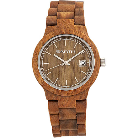 Earth Wood Biscayne Wood Bracelet Watch w/Date, Olive, Standard, ETHEW4204
