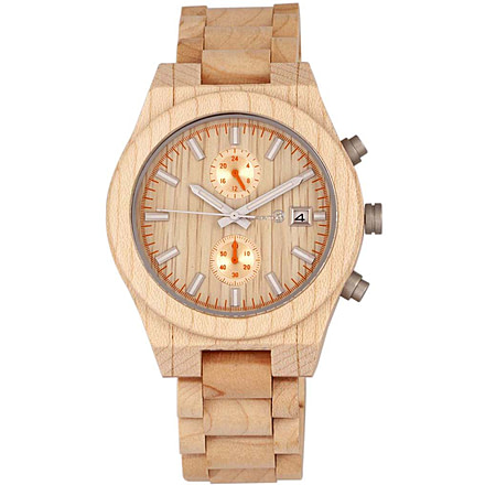 Earth Wood Castillo Bracelet Watch w/Date, Khaki, One Size, ETHEW5101