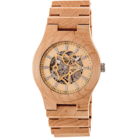 Earth Wood Gobi Automatic Skeleton Bracelet Watch, Khaki/Tan, One Size, ETHEW4301