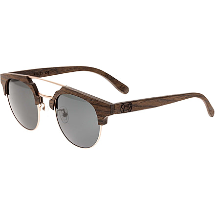 Earth Wood Kai Polarized Sunglass, Walnut Zebrawood/Black, One Size, ESG024BK