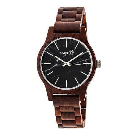 Earth Wood Tuckahoe Marble-Dial Bracelet Watch, Multicolor/Red ETHEW4803