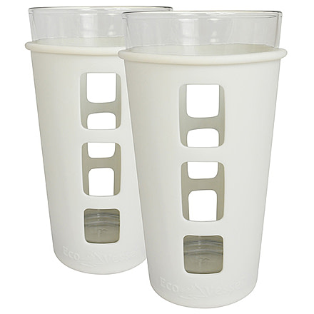 Eco Vessel 2 pc Vibe Glass Pt w/Silicone Sleeve Whteout 16oz 9005560