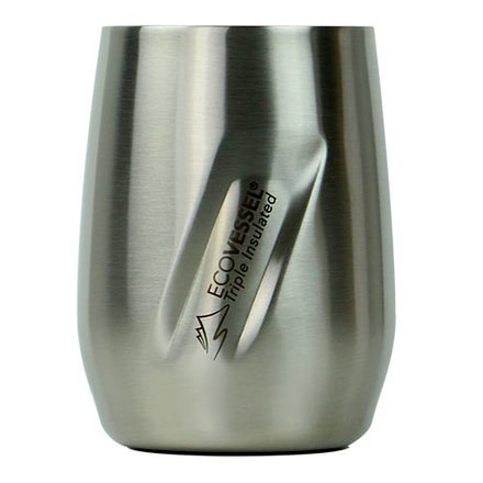 Eco Vessel Port Wine Glass, 10oz, Silver Express, Black Shadow, Stainless Steel, 100 Year Manufacturer Warranty, EVS-77071