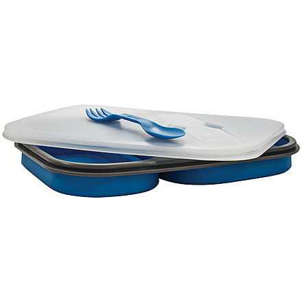 Eco Vessel Collapsible Silicone Double Compartment Lunchbox, 2 Cmpt, Grn, SB2-G