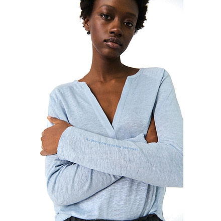 Ecoalf Litalf Long Sleeve T-Shirt - Womens, Dusty Blue, XL, GATSLITAL1280WS22-345-XL