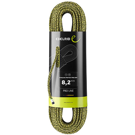 Edelrid Starling Protect Pro Dry 8.2mm Rope, Yellow/Night, 70m, 713180701090