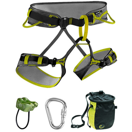 Edelrid Zack Harness Starter Set Package-Slate/Oasis-Large