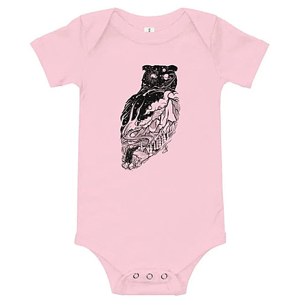 Milk X Whiskey Mountain Owl - Onesie 269F978C, Pink, 6-12m, 36232989443