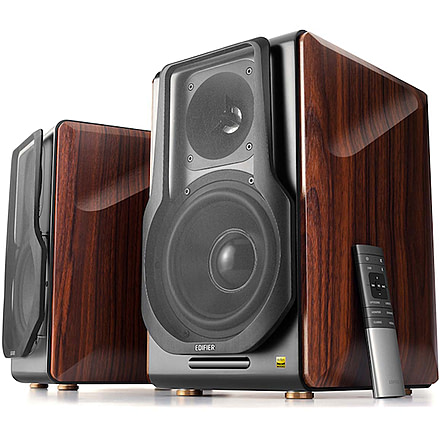 Edifier S3000 Pro Powered Wireless Bookshelf Speakers, Brown, Large, 4004421