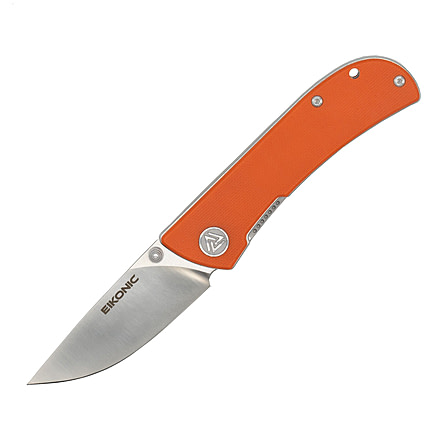 EIKONIC Knife Company Fairwind Folding Knife, 2.72in, D2 Steel w/ Rockwell Hardness of 59-60, G10 Handle, Satin/Orange, 220SOR