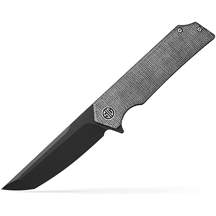Sig Sauer Knives TS8BB Tsuru 3.30 Folding Tanto Plain Black PVD 154CM SS Blade