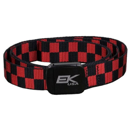 EK Ekcessories Kutt Off Sport Belt-Black &amp; Red Checkered