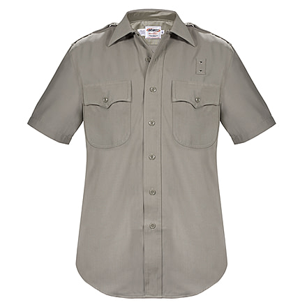 Elbeco California Highway Patrol Short Sleeve Heavyweight Poly/Wool Shirt - Mens, 14.5 in, Silver Tan, 7157N-14.5