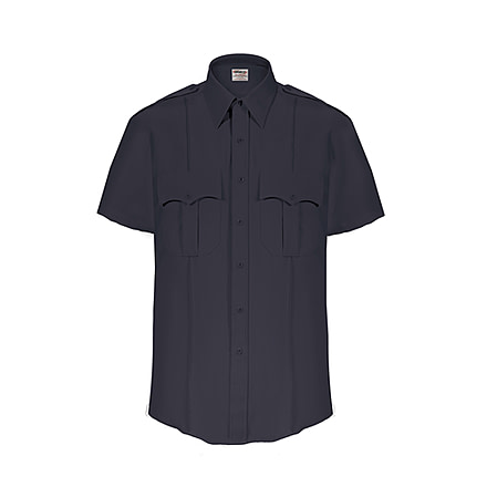 Elbeco TexTrop2 Zippered Short Sleeve Polyester Shirt - Mens, 14.5 in, Navy, Z3314N-14.5