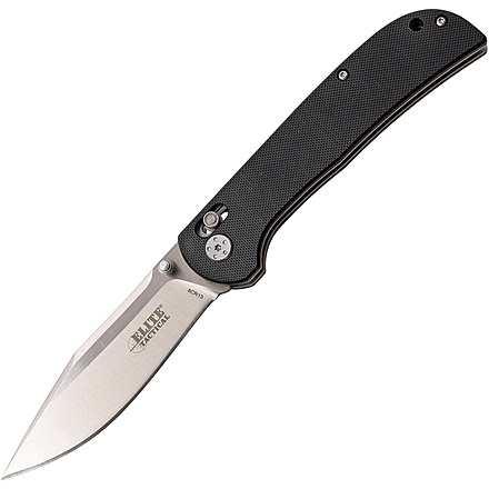 Elite Tactical Rapid Lock Folder, 4in Satin 8Cr13Mov SS Clip Point Blade, Black G10 Handle, ET-1028BK
