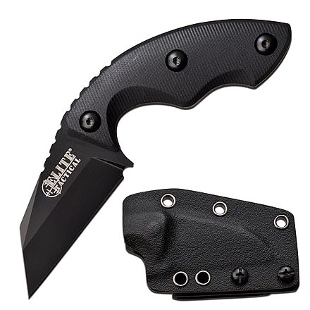 Elite Tactical Sidearm Fixed Blade Knife, 2.25 in, D2 Steel, Wharncliffe, Black, ET-FIX010