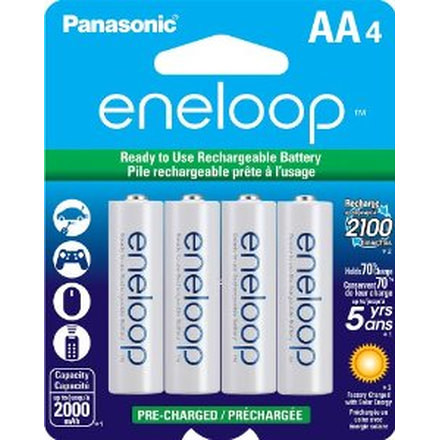 Eneloop AA - 4 Pack 2nd Generation, White, BK-3MCCA4BA