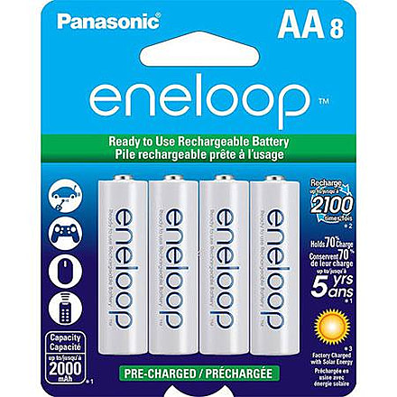 Eneloop AA - 8 Pack 2nd Generation, White, BK-3MCCA8BA