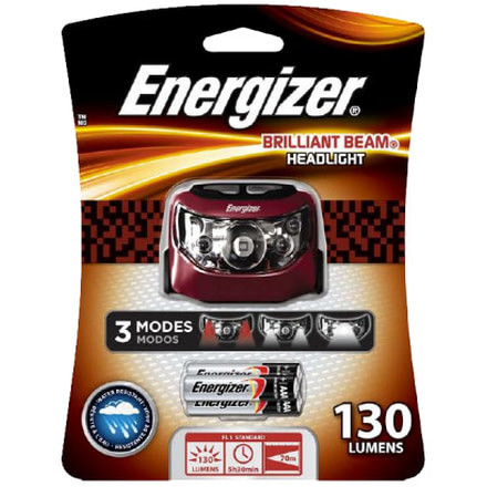 Energizer 1W Headlight, 3-AAA - Luxeon, White, Red LEDs 130 Lumens HD5L33AE